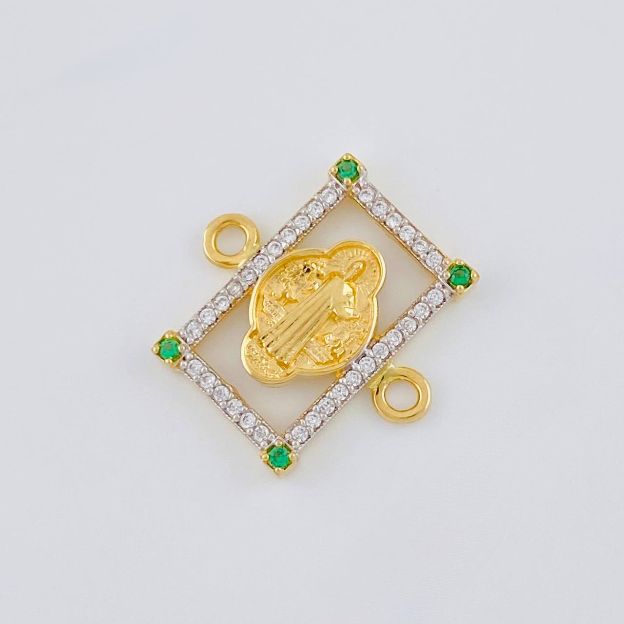 Herraje Marco San Benito 2.1 g / 1.8 cm Dos Oros Amarillo Blanco 18K