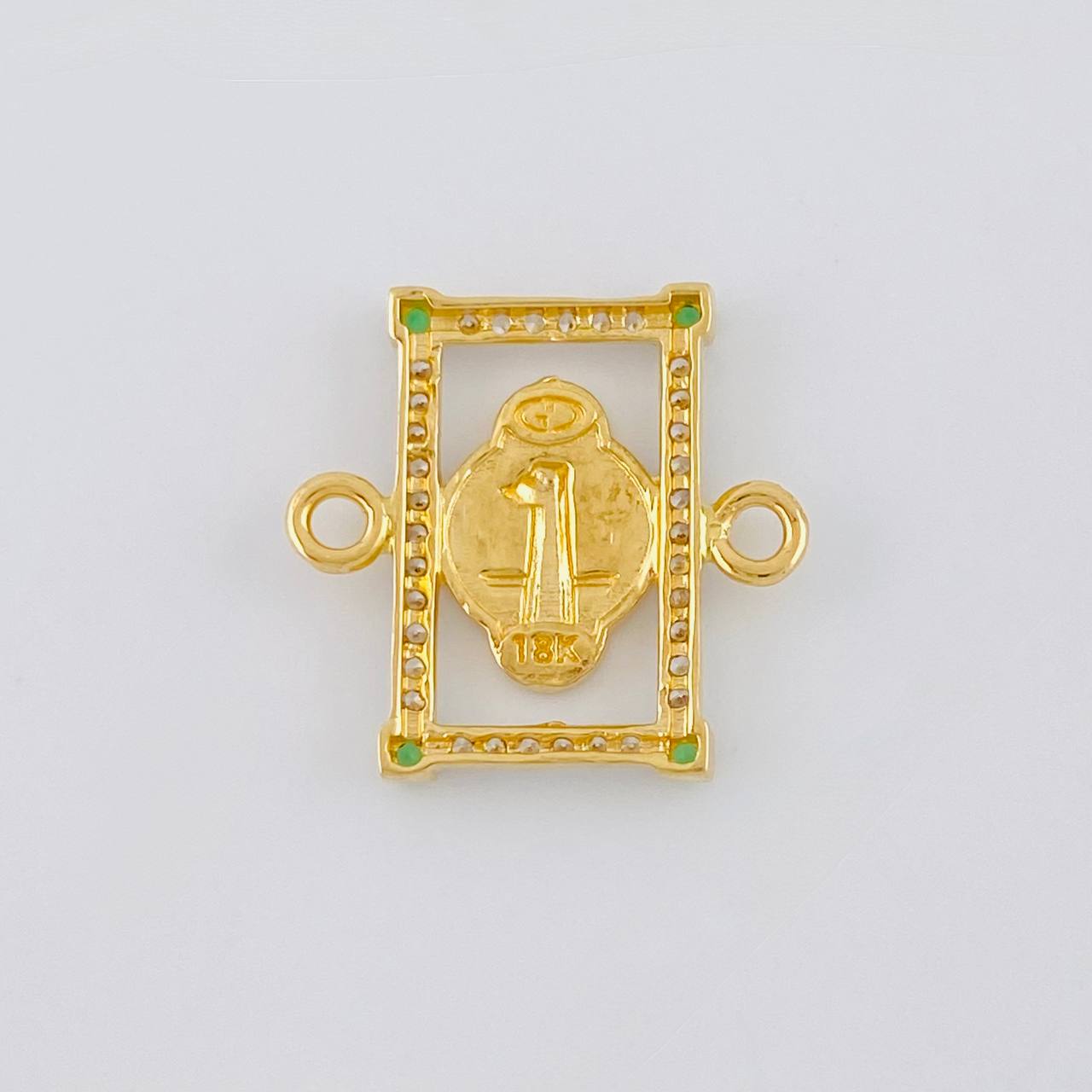 Herraje Marco San Benito 2.1 g / 1.8 cm Dos Oros Amarillo Blanco 18K