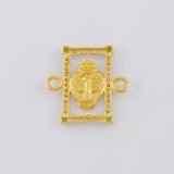 Herraje Marco San Benito 2.1 g / 1.8 cm Dos Oros Amarillo Blanco 18K