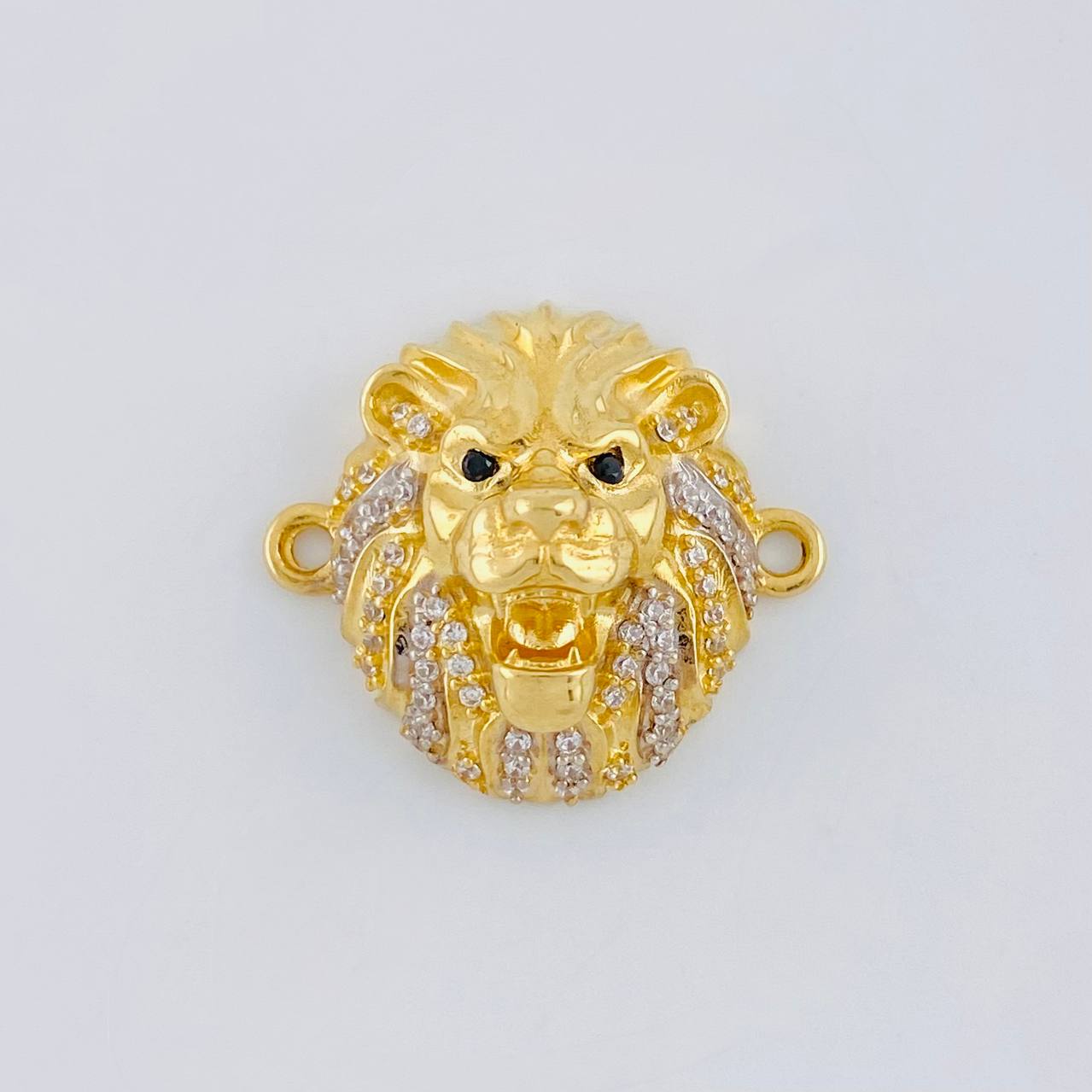 Herraje Rostro León 4.7 g / 2.3 cm Dos Oros Amarillo Blanco 18K