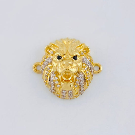 Herraje Rostro León 4.7 g / 2.3 cm Dos Oros Amarillo Blanco 18K
