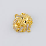 Herraje Rostro León 4.7 g / 2.3 cm Dos Oros Amarillo Blanco 18K