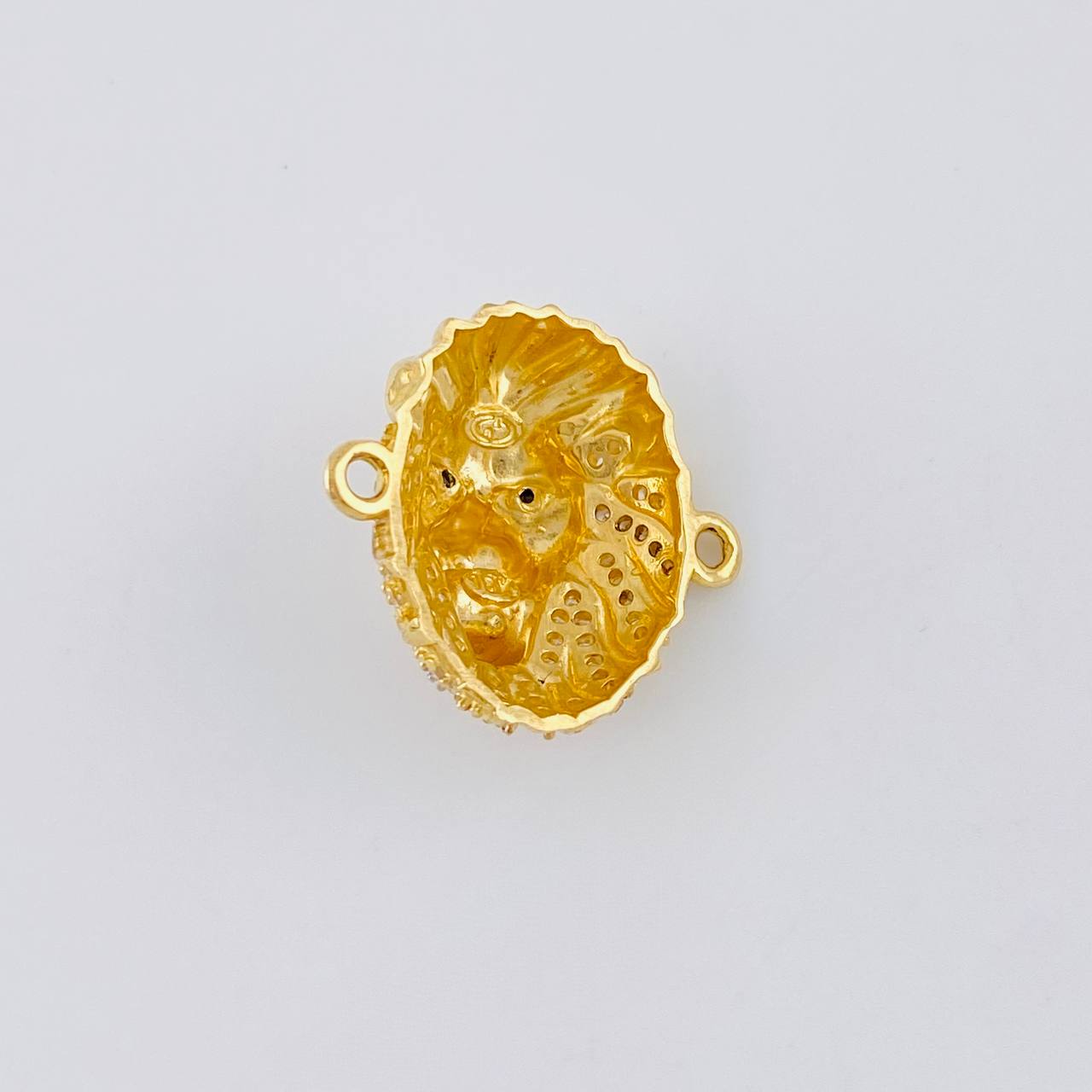 Herraje Rostro León 4.7 g / 2.3 cm Dos Oros Amarillo Blanco 18K