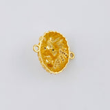 Herraje Rostro León 4.7 g / 2.3 cm Dos Oros Amarillo Blanco 18K