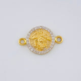 Herraje Medalla San Miguel 1.55 g / 1.9 cm Dos Oros Amarillo Blanco 18K