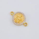 Herraje Medalla San Miguel 1.55 g / 1.9 cm Dos Oros Amarillo Blanco 18K