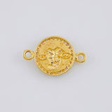 Herraje Medalla San Miguel 1.55 g / 1.9 cm Dos Oros Amarillo Blanco 18K