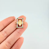 Herraje Marco San Benito 2.1 g / 1.8 cm Dos Oros Amarillo Blanco 18K