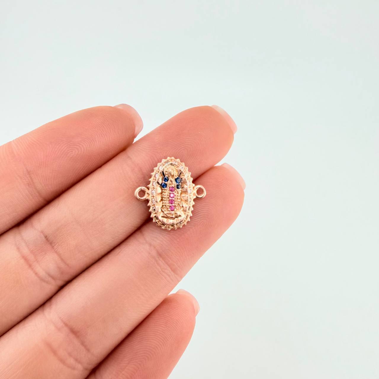 Herraje Virgen De Guadalupe 1.15 g / 1.5 cm Oro Rosa 18K