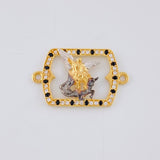 Herraje Marco San Miguel Arcangel 1.9 g / 2.5 cm Dos Oros Amarillo Blanco 18K