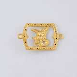 Herraje Marco San Miguel Arcangel 1.9 g / 2.5 cm Dos Oros Amarillo Blanco 18K