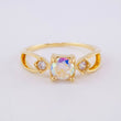 Anillo Solitario Rombos Laterales 1.95 g / T5 3/4 Oro Amarillo 18K