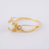 Anillo Solitario Rombos Laterales 1.95 g / T5 3/4 Oro Amarillo 18K