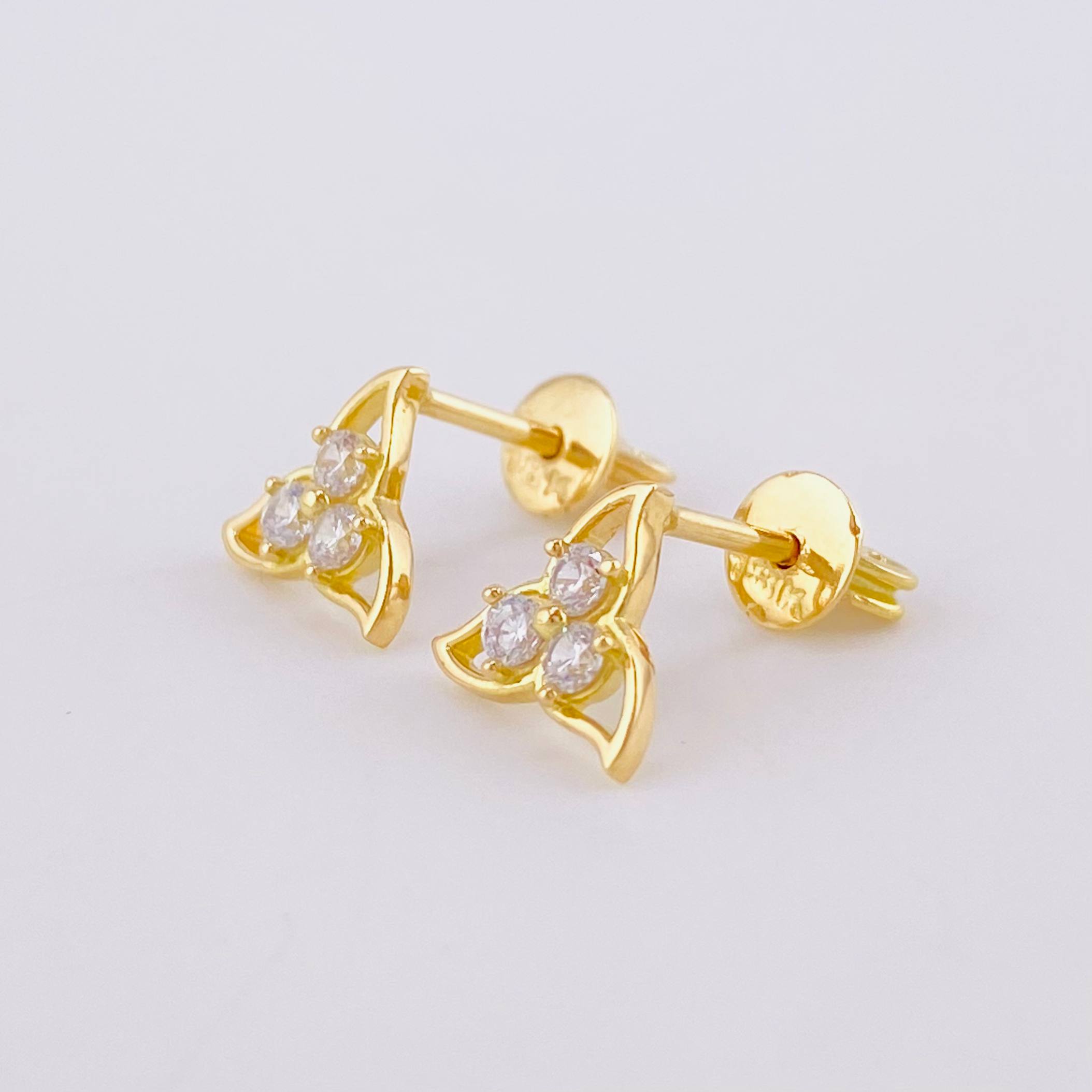 Topos Flor Trillium 1.6 g / 8.2 mm Oro Amarillo 18K