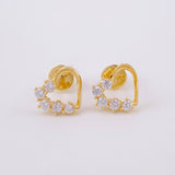 Topos Corazón Silueta 1.6 g / 7.4 mm Oro Amarillo 18K