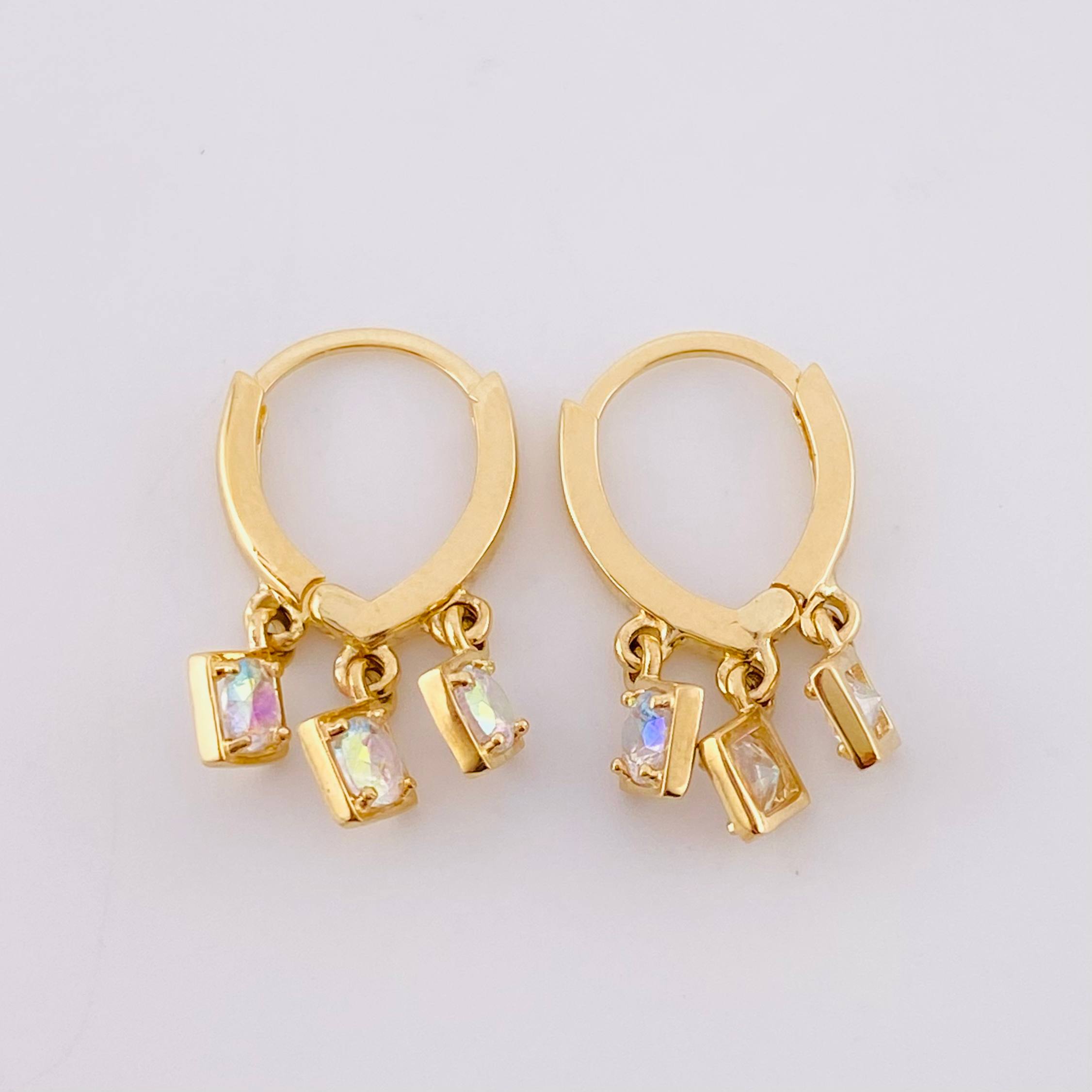 Candongas Rombos Colgantes 3.4 g / 2 cm Oro Amarillo 18K