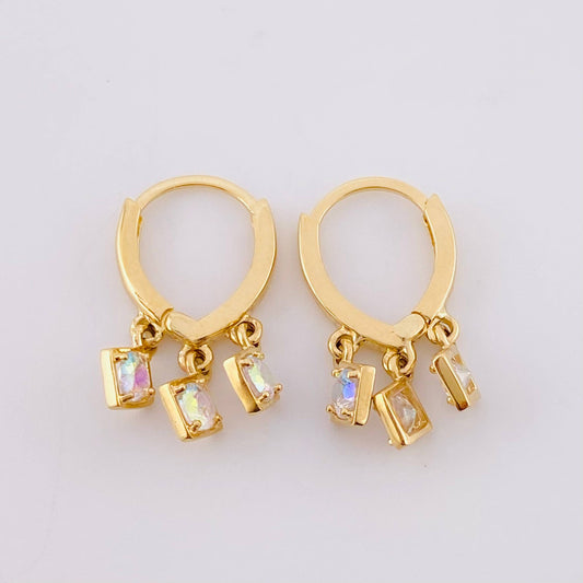 Candongas Rombos Colgantes 3.4 g / 2 cm Oro Amarillo 18K