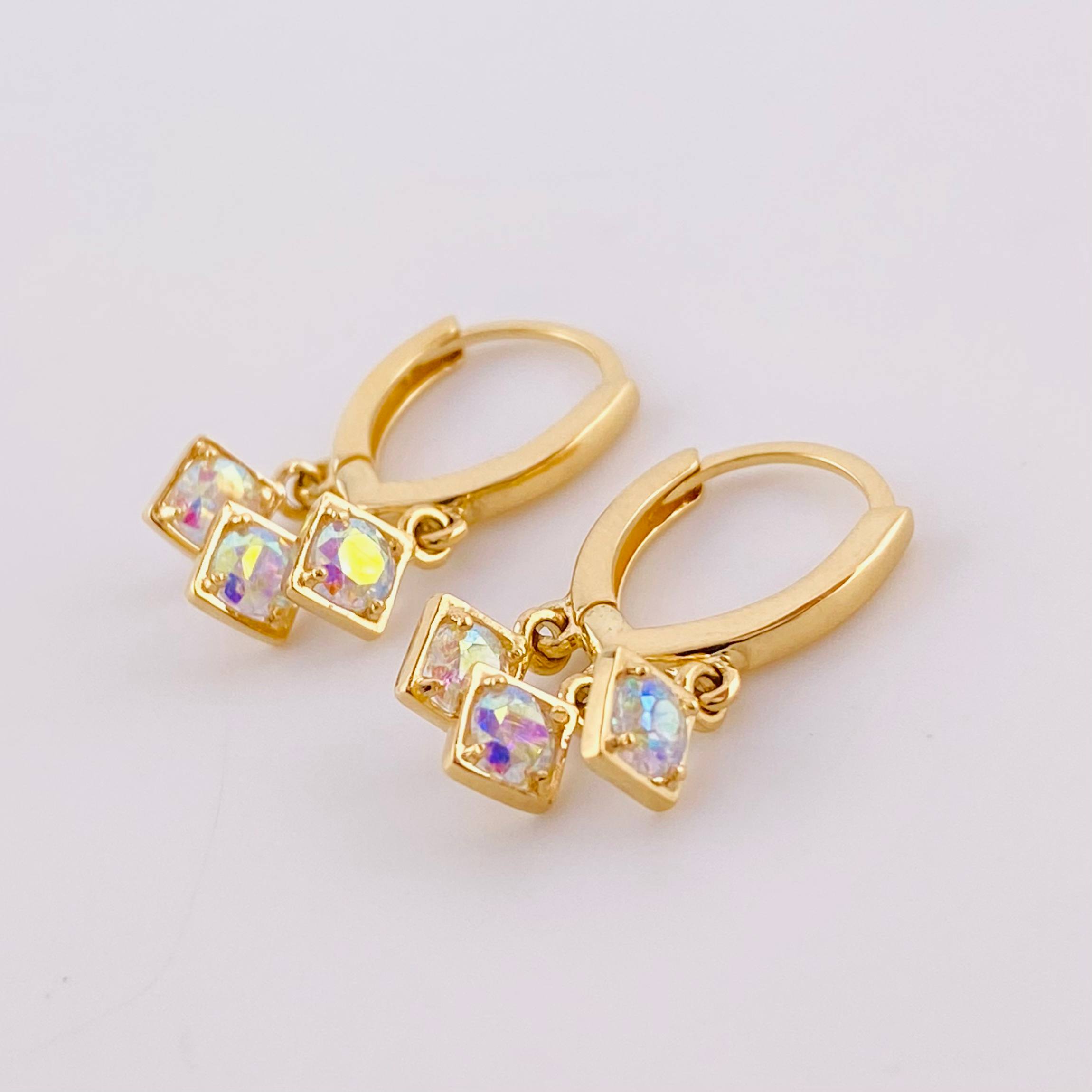 Candongas Rombos Colgantes 3.4 g / 2 cm Oro Amarillo 18K