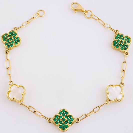 Pulso Trébol Cajón 8.1 g / 18 cm / 3 mm Oro Amarillo 18K
