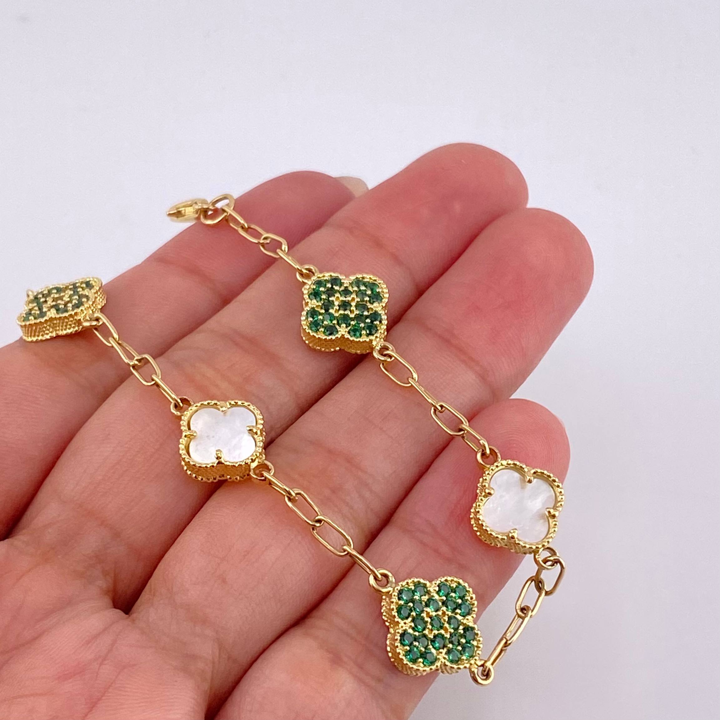 Pulso Trébol Cajón 8.1 g / 18 cm / 3 mm Oro Amarillo 18K