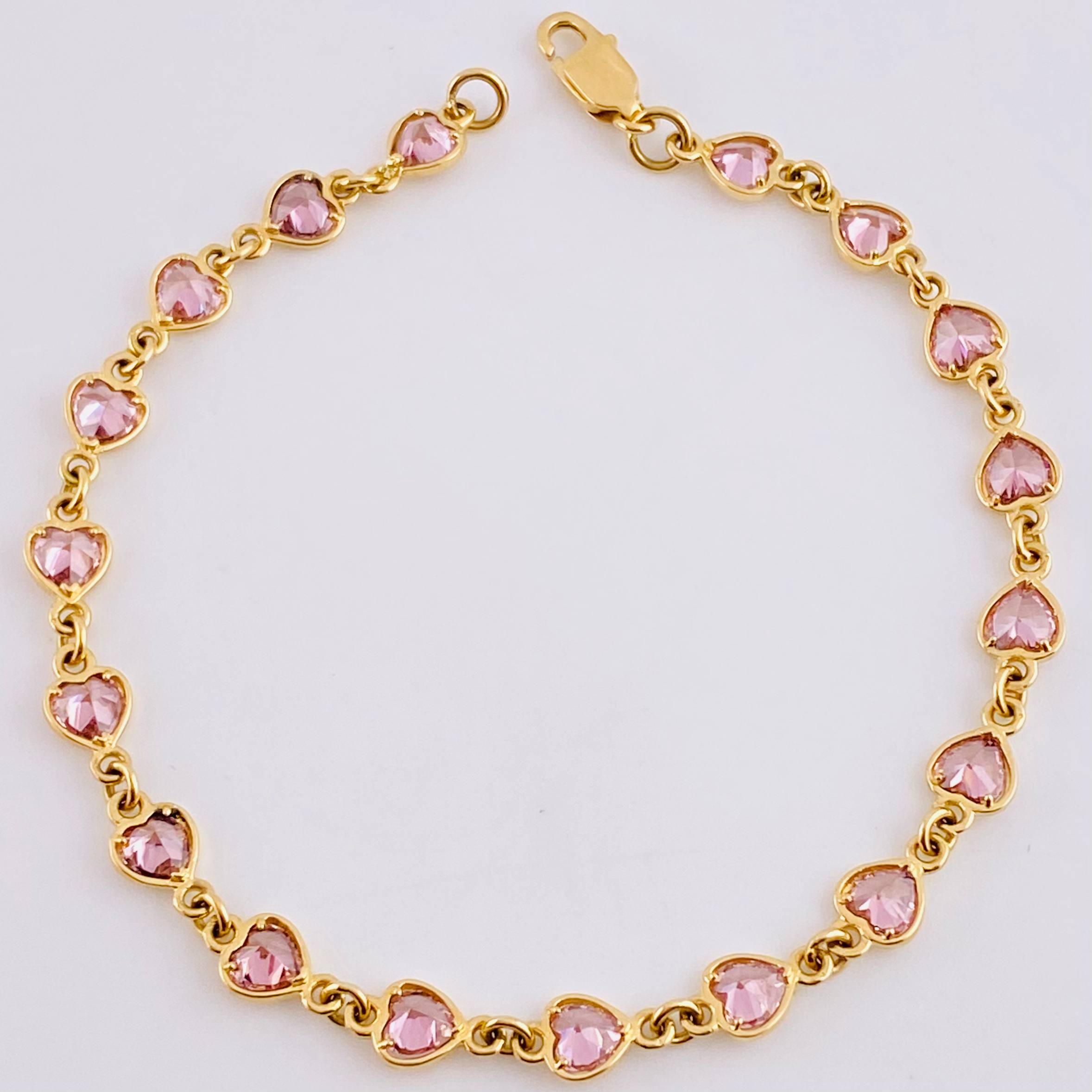 Pulso Secuencia De Corazones 6.3 g / 18.5 cm / 5.15 mm Oro Amarillo 18K
