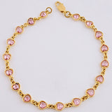 Pulso Secuencia De Corazones 6.3 g / 18.5 cm / 5.15 mm Oro Amarillo 18K