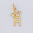 Dije Letra R Corona 0.85g / 2.2cm Oro Amarillo 18K