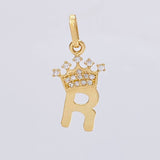 Dije Letra R Corona 0.85g / 2.2cm Oro Amarillo 18K