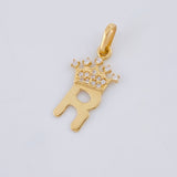 Dije Letra R Corona 0.85g / 2.2cm Oro Amarillo 18K