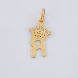 Dije Letra R Corona 0.85g / 2.2cm Oro Amarillo 18K