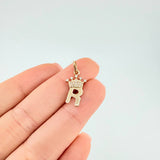 Dije Letra R Corona 0.85g / 2.2cm Oro Amarillo 18K