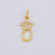 Dije Letra O Corona 0.75g / 2.2cm Oro Amarillo 18K