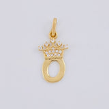 Dije Letra O Corona 0.75g / 2.2cm Oro Amarillo 18K