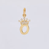 Dije Letra O Corona 0.75g / 2.2cm Oro Amarillo 18K