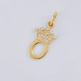 Dije Letra O Corona 0.75g / 2.2cm Oro Amarillo 18K
