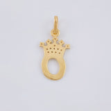 Dije Letra O Corona 0.75g / 2.2cm Oro Amarillo 18K