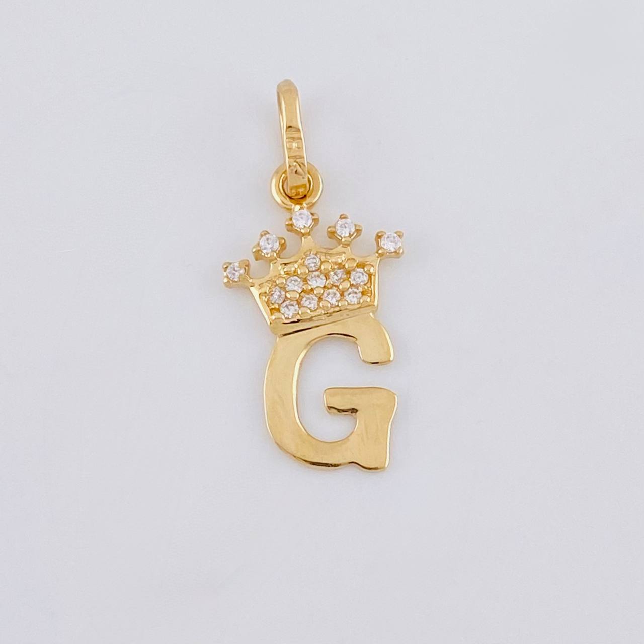 Dije Letra G Corona 0.85g / 2.2cm Oro Amarillo 18K