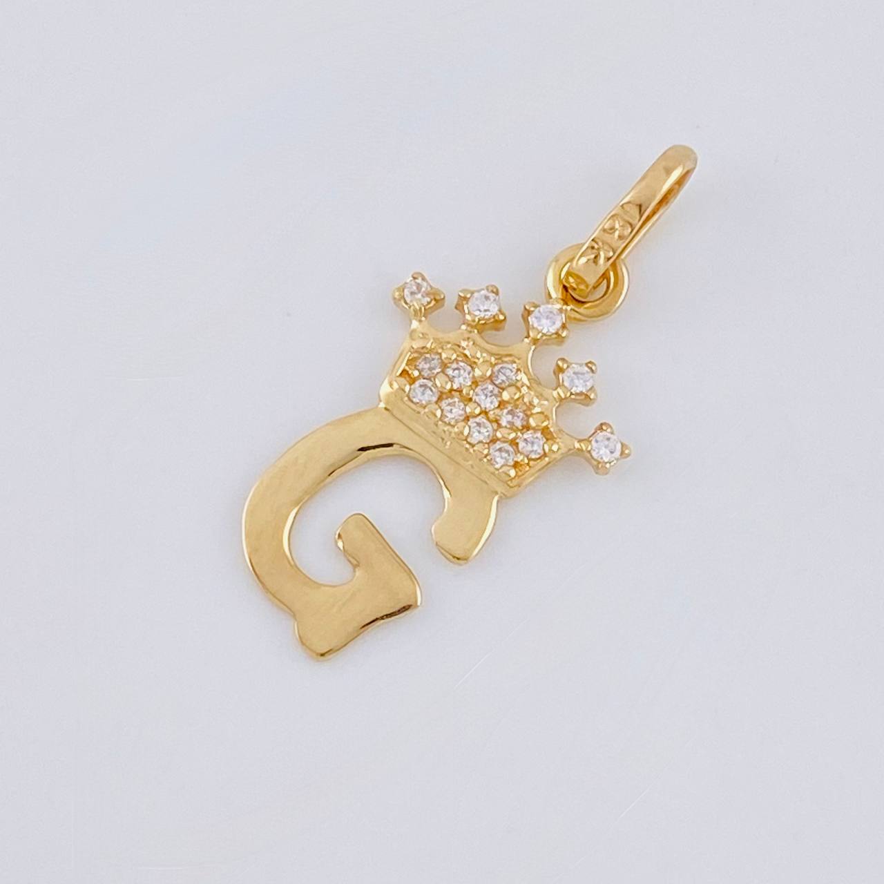 Dije Letra G Corona 0.8g / 2.2cm Oro Amarillo 18K