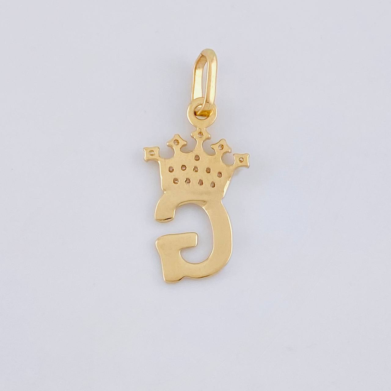 Dije Letra G Corona 0.8g / 2.2cm Oro Amarillo 18K