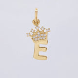 Dije Letra E Corona 0.75g / 2.2cm Oro Amarillo 18K