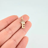 Dije Letra E Corona 0.75g / 2.2cm Oro Amarillo 18K