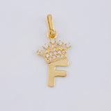 Dije Letra F Corona 0.85g / 2.2cm Oro Amarillo 18K