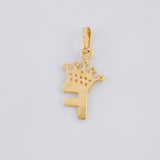 Dije Letra F Corona 0.85g / 2.2cm Oro Amarillo 18K