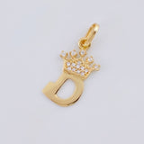 Dije Letra D Corona 0.7g / 2.2cm Oro Amarillo 18K