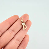 Dije Letra D Corona 0.7g / 2.2cm Oro Amarillo 18K