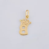 Dije Letra B Corona 0.85g / 2.2cm Oro Amarillo 18K