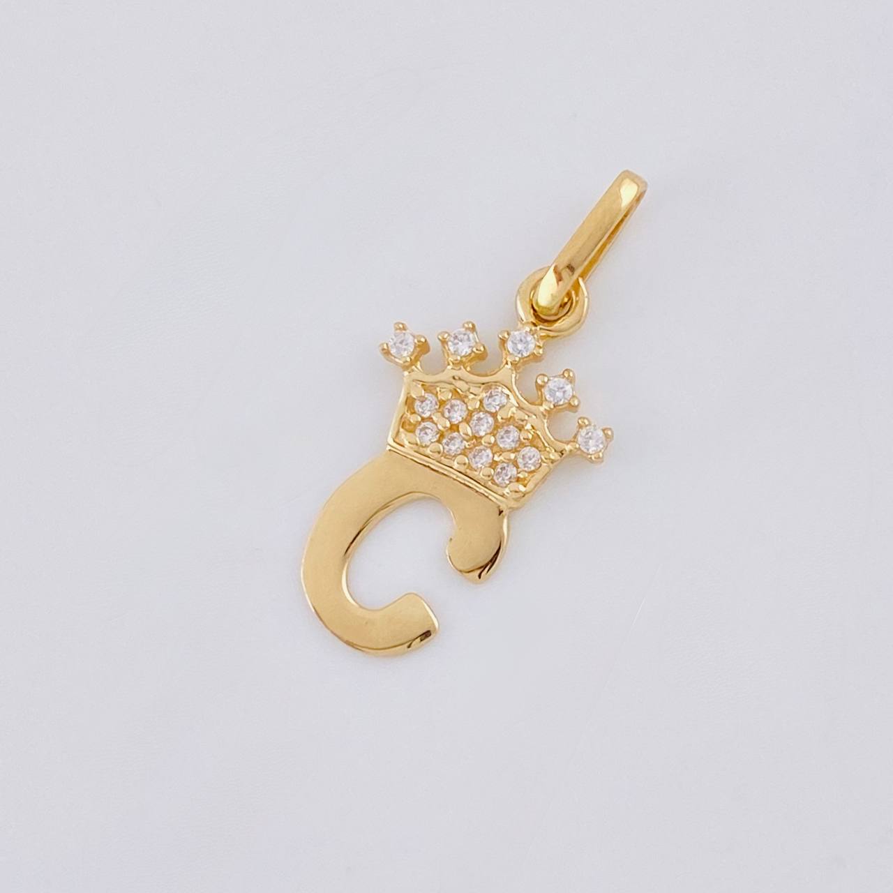 Dije Letra C Corona 0.75g / 2.2cm Oro Amarillo 18K