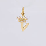 Dije Letra V Corona 0.75g / 2.2cm Oro Amarillo 18K