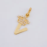Dije Letra V Corona 0.75g / 2.2cm Oro Amarillo 18K