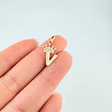 Dije Letra V Corona 0.75g / 2.2cm Oro Amarillo 18K
